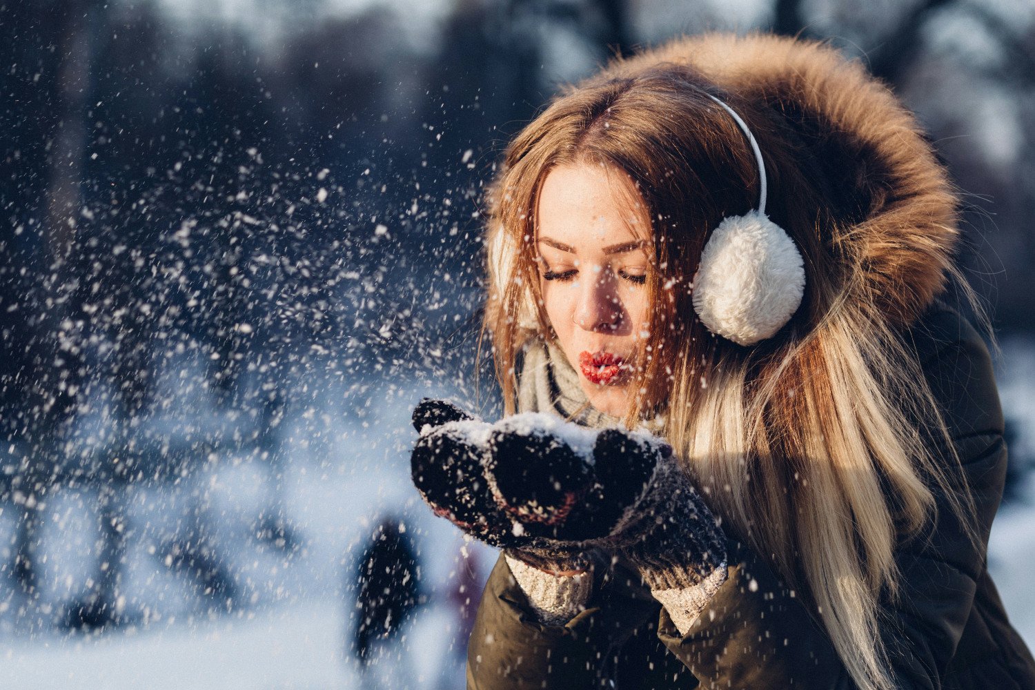 Girl outdoors in winter